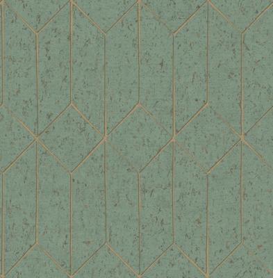 Dutch Wallcoverings Arber - Hayden Sage - Groen/Goud