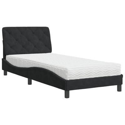 Bed met matras fluweel zwart 80x200 cm