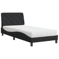 Bed met matras fluweel zwart 80x200 cm - thumbnail