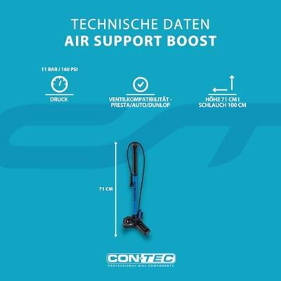 CONTEC hogedruk handpomp "air support booster". ct hand compressors air support boost black/blue - thumbnail