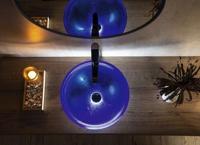 Waskom Sapho Murano Rond 40x14 cm Glas Blauw Sapho - thumbnail
