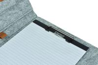 Schrijfmap DESQ A4 vilt met papierclip en elastiek sluiting grijs - thumbnail