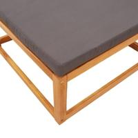 Tuinvoetenbank met kussen 65x65x29 massief acaciahout - thumbnail