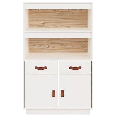 Hoge kast 67x40x108,5 cm massief grenenhout wit