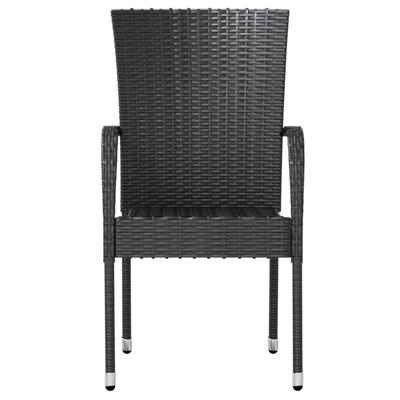 3-delige Tuinset poly rattan zwart