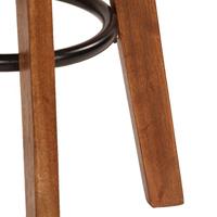 Barstoelen 2 st echt leer en massief acaciahout - thumbnail