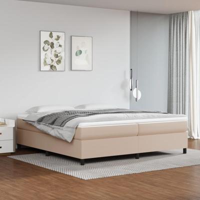 Boxspring met matras kunstleer cappuccinokleurig 200x200 cm