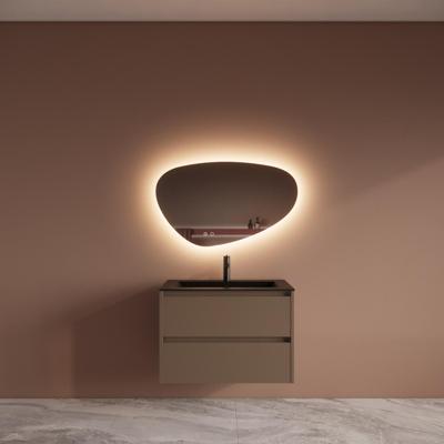 Badmeubelset BWS Riga Met Asia Wastafel Mat Zwart 80 cm Latte Boss & Wessing