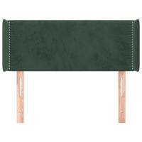 Hoofdbord met randen 203x16x78/88 cm fluweel donkergroen - thumbnail