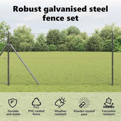 VidaXL Afrasteringspaal grijs 10 x 1 m (40 x 40 mm gaas) staal en pvc