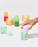 HEMA Glas voor geurkaars ⌀6.5x6.5cm ribbel groen (groen) - thumbnail