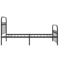 Bedframe met hoofd- en voeteneinde metaal zwart 100x190 cm - thumbnail