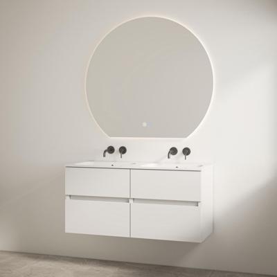 Duo Wastafel zonder Kraangaten met Onderkast Best Design Bora 120 cm Glans Wit