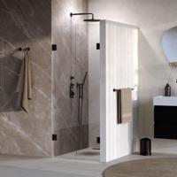 Brauer Void - Pendeldeuren - Helder Glas - 60 x 200 cm - incl. Glascoating - Mat Zwart - thumbnail