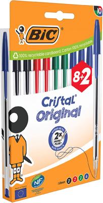 Balpen bic cristal m 10st assorti Balpen bic cristal m 10st assorti