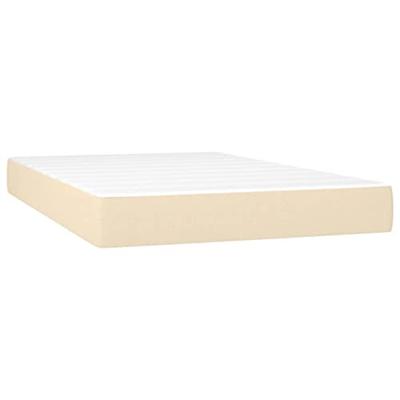 Boxspring met matras stof crèmekleurig 120x200 cm