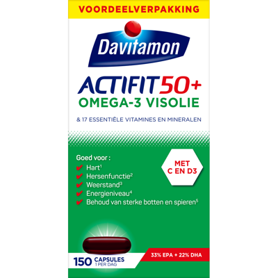 Davitamon Actifit 50 Plus Omega-3 Visolie Capsules