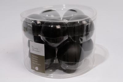 Kerstballen Glas Ø6cm Zwart 10st