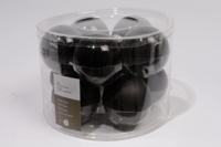 10 kerstballen, zwart glans-mat 60 mm KSD - Ksd - thumbnail