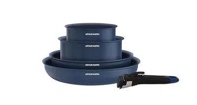 Kookgereiset - Geschikt voor alle kookplaten inclusief inductie - ARTHUR MARTIN - AM8896 - Keramisch gecoat aluminium - 5-delig - Blauw Kookgereiset - Geschikt voor alle kookplaten inclusief inductie - ARTHUR MARTIN - AM8896 - Keramisch gecoat aluminium - 5-delig - Blauw