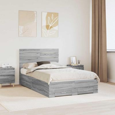 Bedframe met lade met hoofdeinde met opslag Bewerkt hout