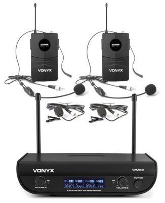 Vonyx WM82B dubbele draadloze microfoon combinatieset Vonyx WM82B dubbele draadloze microfoon combinatieset