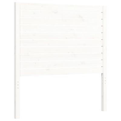 Bedframe met hoofdbord massief hout wit - thumbnail