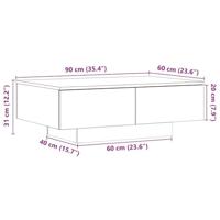 Salontafel 90x60x31 cm bewerkt hout artisanaal eikenkleurig - thumbnail