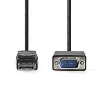 Nedis VGA-Kabel | DisplayPort Male | VGA Male | Vernikkeld | Maximale resolutie: 1080p | 2.00 m | Rond | PVC | Zwart | Doos - CCGB37301BK20 - thumbnail