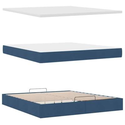 Ottoman bed met matras 160x200cm stof blauw