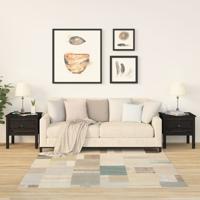 Bijzettafels 2 st 50x50x49 cm massief grenenhout zwart - thumbnail