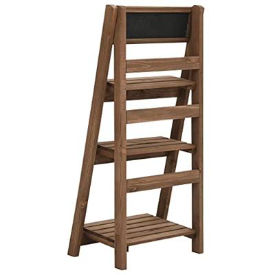 Plantenstandaard 3-laags met bord 40x30x90 cm massief vurenhout