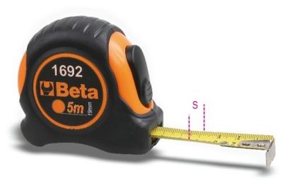 Beta Rolbandmaten, schokbestendig ABS huis uit bi-materiaal, stalen meetlint, precisie klasse II 1692/3 - 016920053 Beta Rolbandmaten, schokbestendig ABS huis uit bi-materiaal, stalen meetlint, precisie klasse II 1692/3 - 016920053