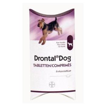 Drontal Dog Tasty 150/144/50 mg ontwormingsmiddel hond 2 tabletten Drontal Dog Tasty 150/144/50 mg ontwormingsmiddel hond 2 tabletten