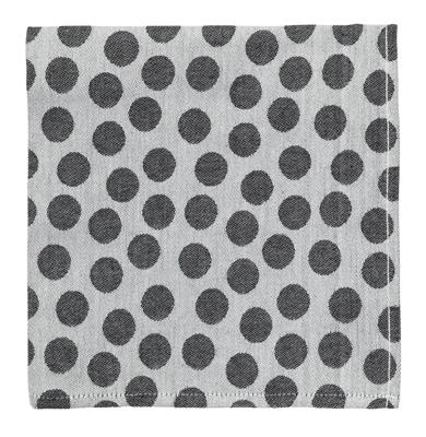 HEMA Theedoek 65x65 katoen grijs stip (zwart/wit)