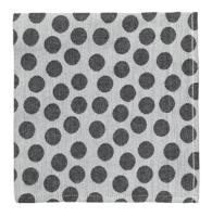 HEMA Theedoek 65x65 katoen grijs stip (zwart/wit) - thumbnail