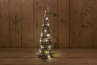 Cbd Decoratieboom Besneeuwd Groen - Kerstverlichting - 60 cm Warm Wit 30 led - thumbnail