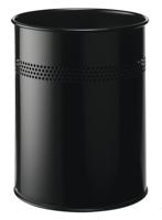 Durable metalen papiermand 15 l, smalle perforatie, zwart - thumbnail