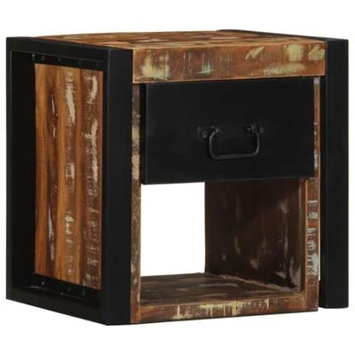 Nachtkastjes 2st 40x35x40cm massief gerecycled hout meerkleurig