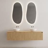 Onderkast Gliss Design Timotheus 180 CM 2 Lades Incl Topplaat Castle Brown - thumbnail