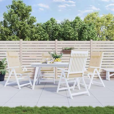 Stoelkussens 4 st hoge rug oxford stof beige Stoelkussens 4 st hoge rug oxford stof beige