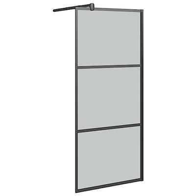 Inloopdouchewand 80x195 cm donker ESG-glas zwart - thumbnail