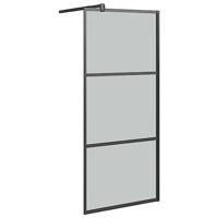 Inloopdouchewand 80x195 cm donker ESG-glas zwart - thumbnail