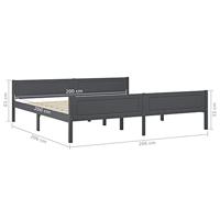 Bedframe massief grenenhout grijs 200x200 cm - thumbnail