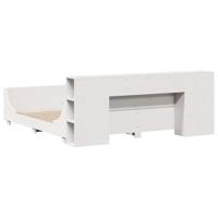 Bedframe zonder matras massief grenenhout wit 200x200 cm - thumbnail