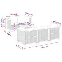 6-delige Loungeset met kussens poly rattan beige - thumbnail
