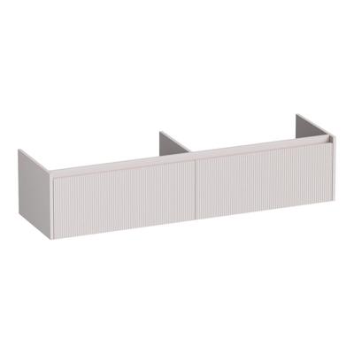 Brauer Embrace Wavy - Onderkast - 160 cm - met 2 Softclose Lades Greeploos en 2 Sifon Uitsparingen - Mat Zand