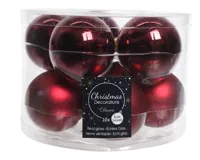 Decoris kerstballen Glas 10st Ossenbloed 6cm - thumbnail