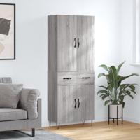 Hoge kast 69,5x34x180 cm bewerkt hout grijs sonoma eikenkleurig - thumbnail