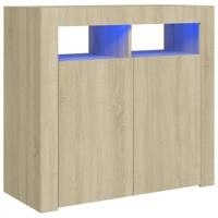 Dressoir met LED-verlichting 80x35x75 cm sonoma eikenkleurig - thumbnail